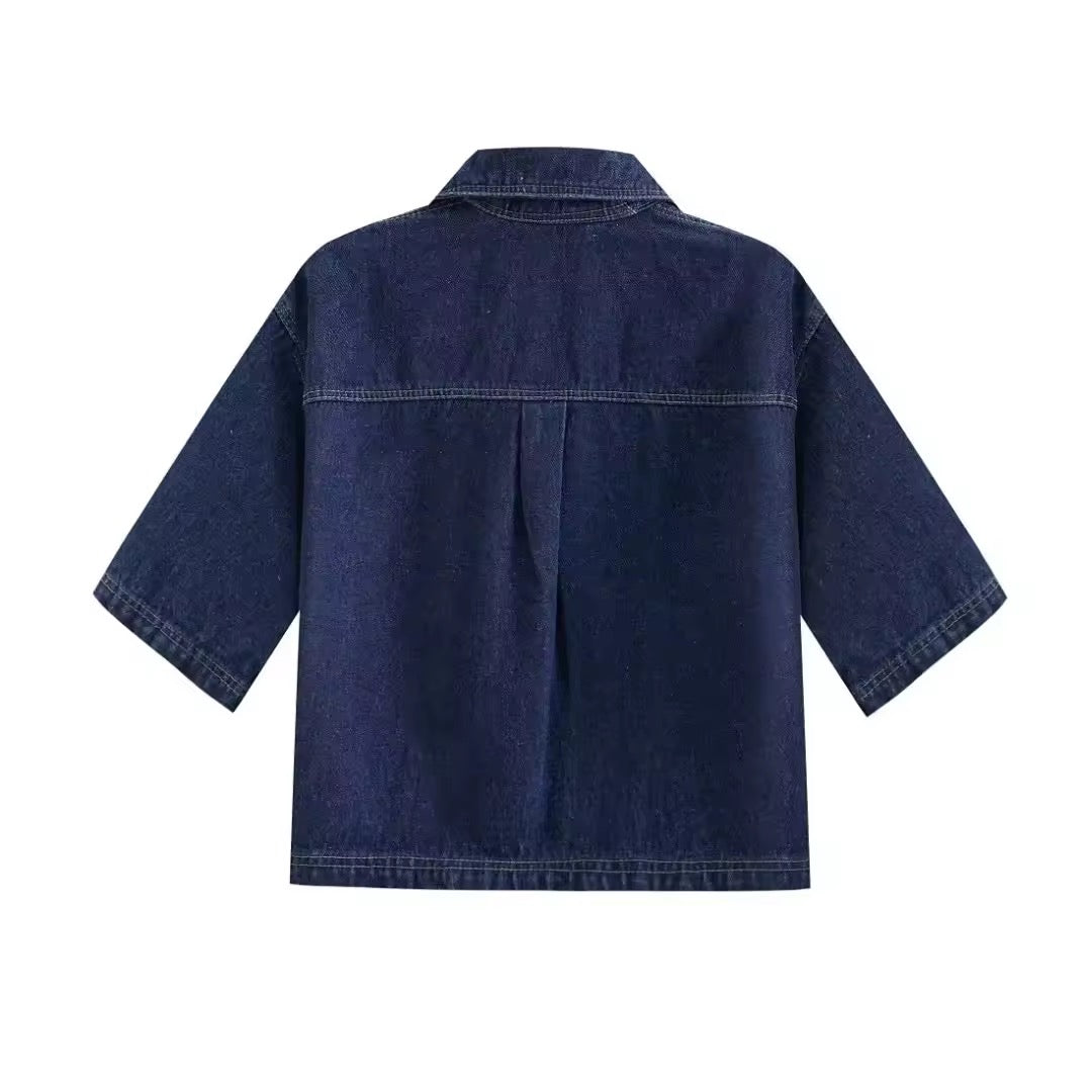 ENSEMBLE JUPE BLOUSE EN JEAN