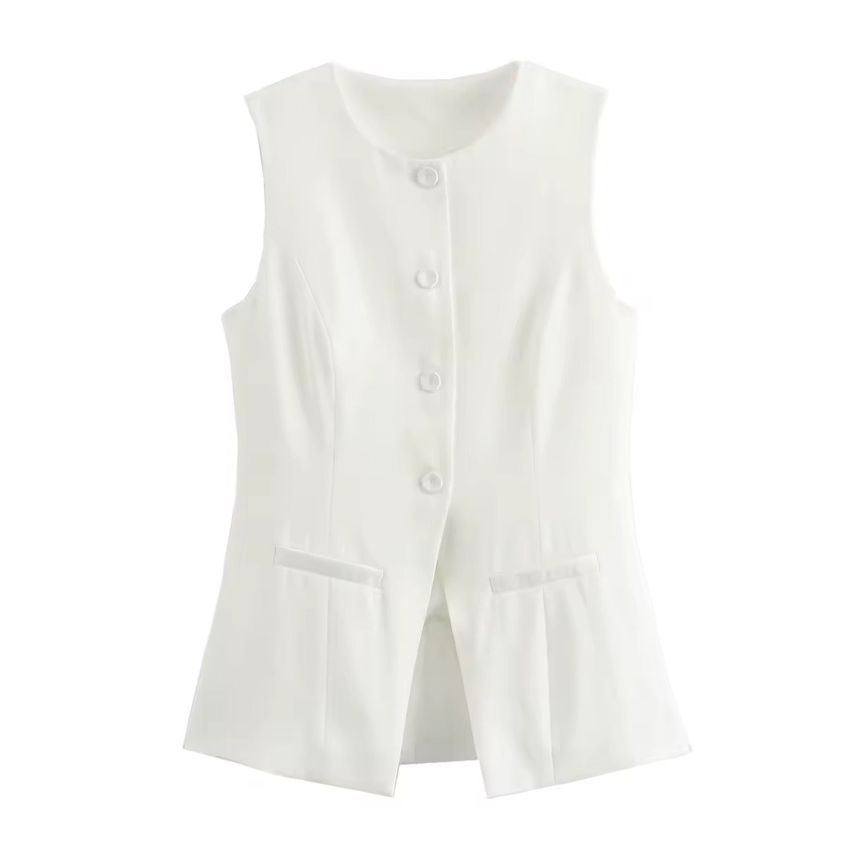 GILET MI-LONG SANS MANCHES