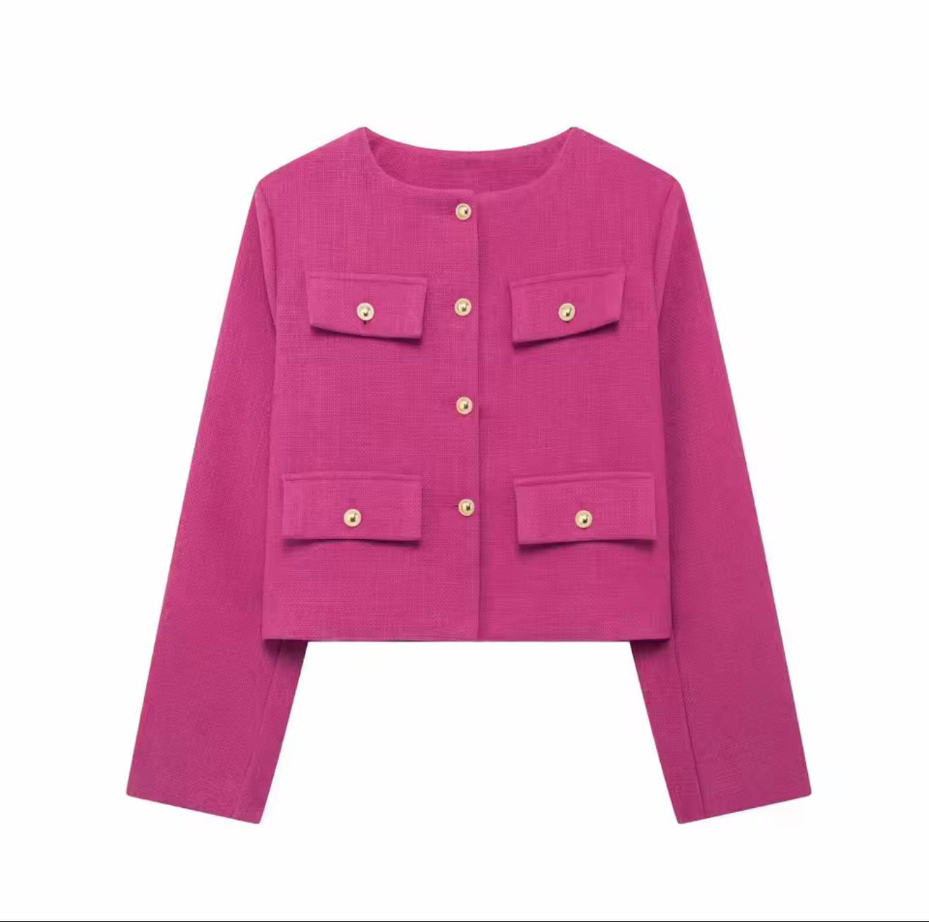 VESTE TAILLEUR ÉPURÉE À BOUTONS DORÉS