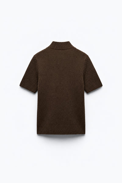 PULL EN MAILLE À COL SEMI-MONTANT