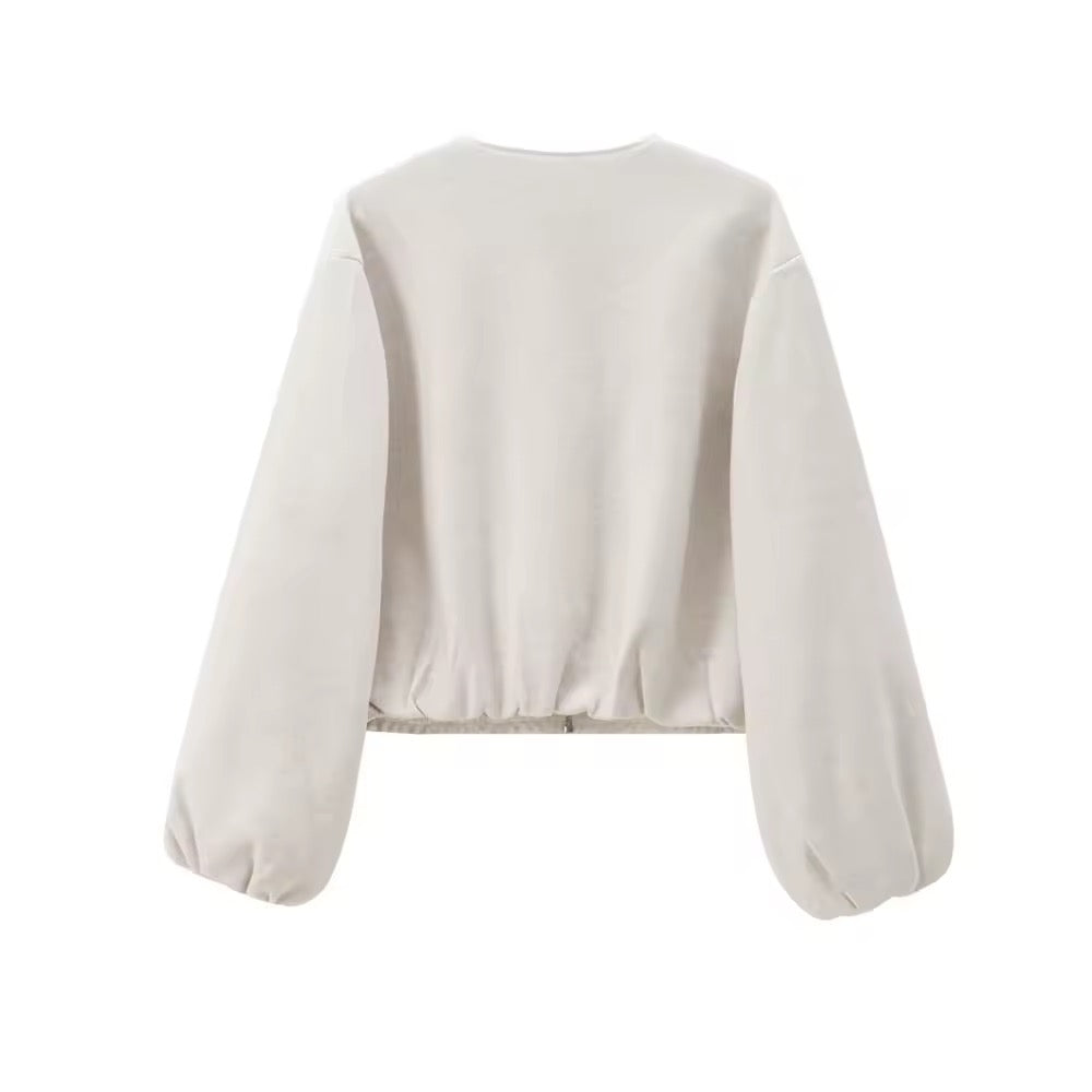 BLOUSON ZIPPÉ AVEC BASE ÉLASTIQUÉE