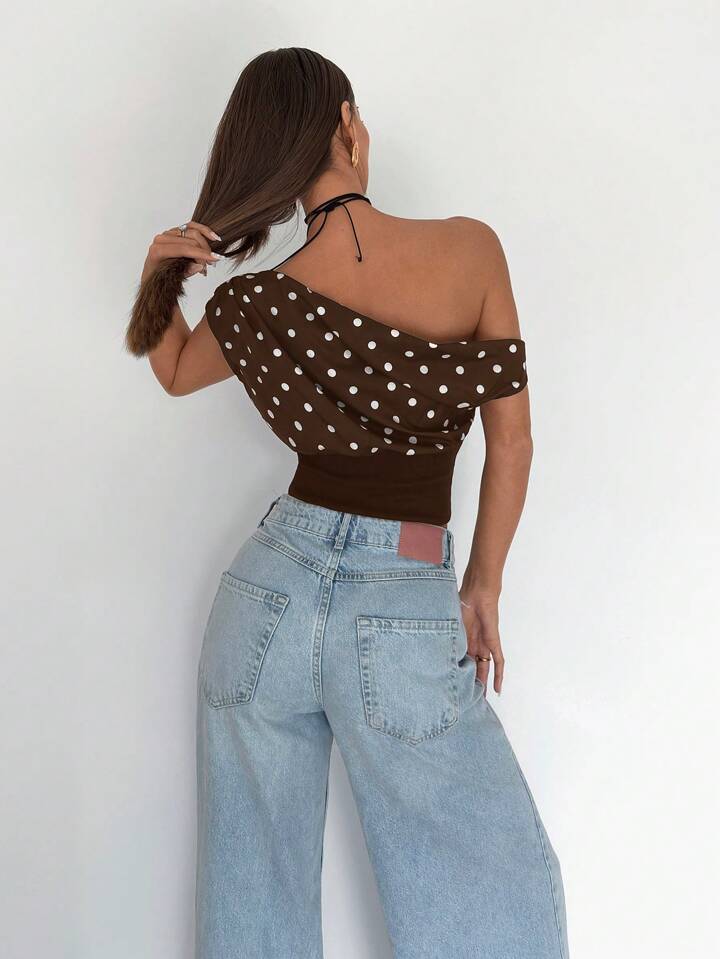 TOP BARDOT À POIS