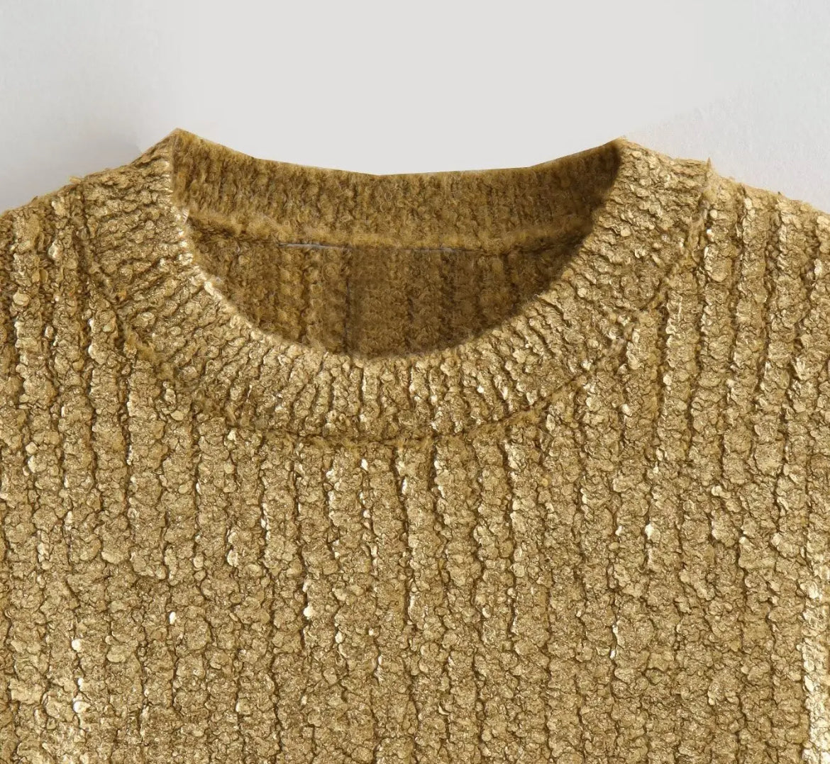 PULL LUREX BRILLANT À COL ROND