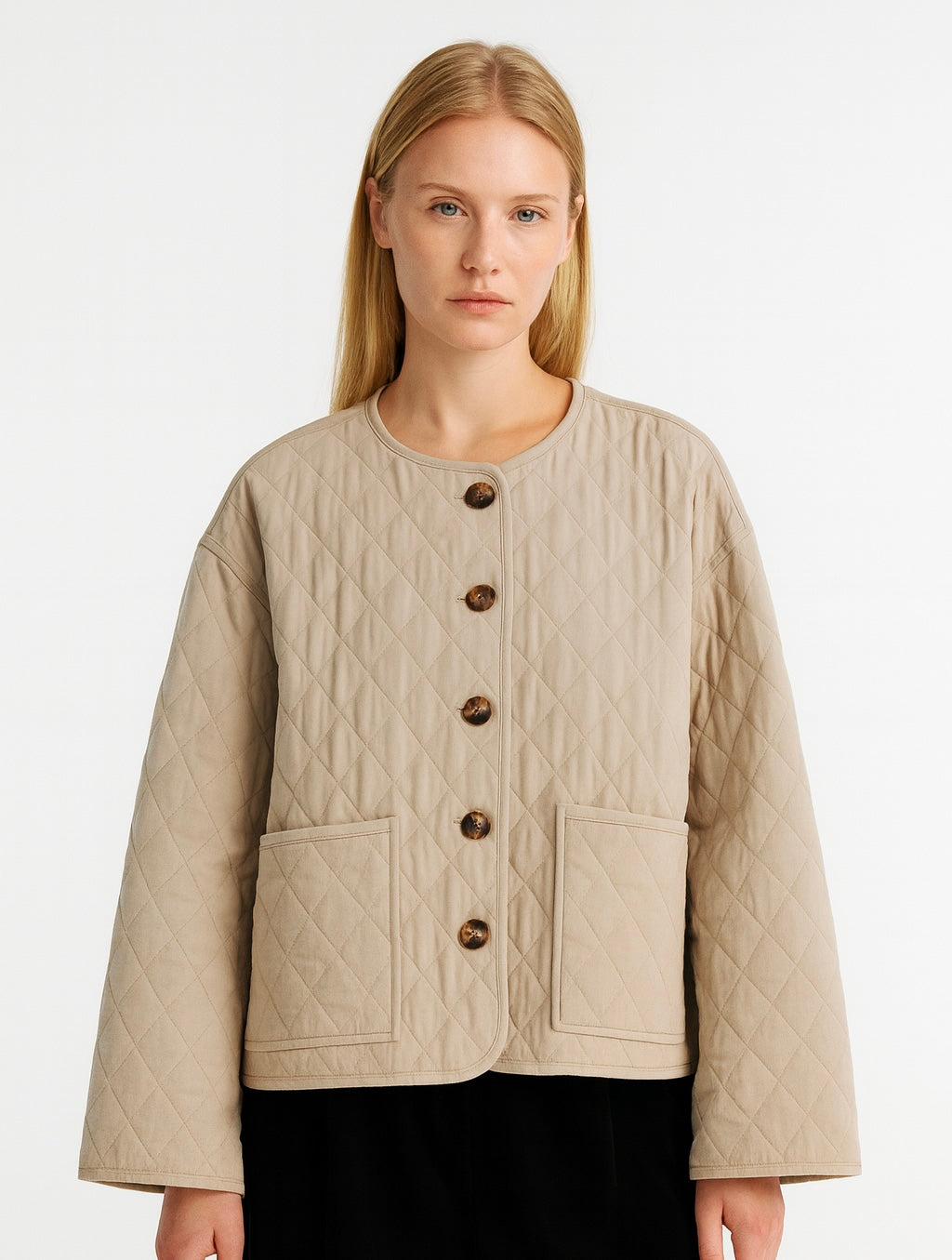 VESTE REMBOURRÉE EFFET LIN
