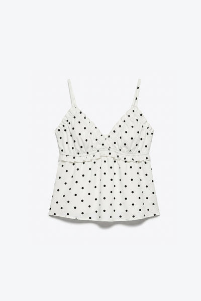 TOP PÉPLUM À POIS