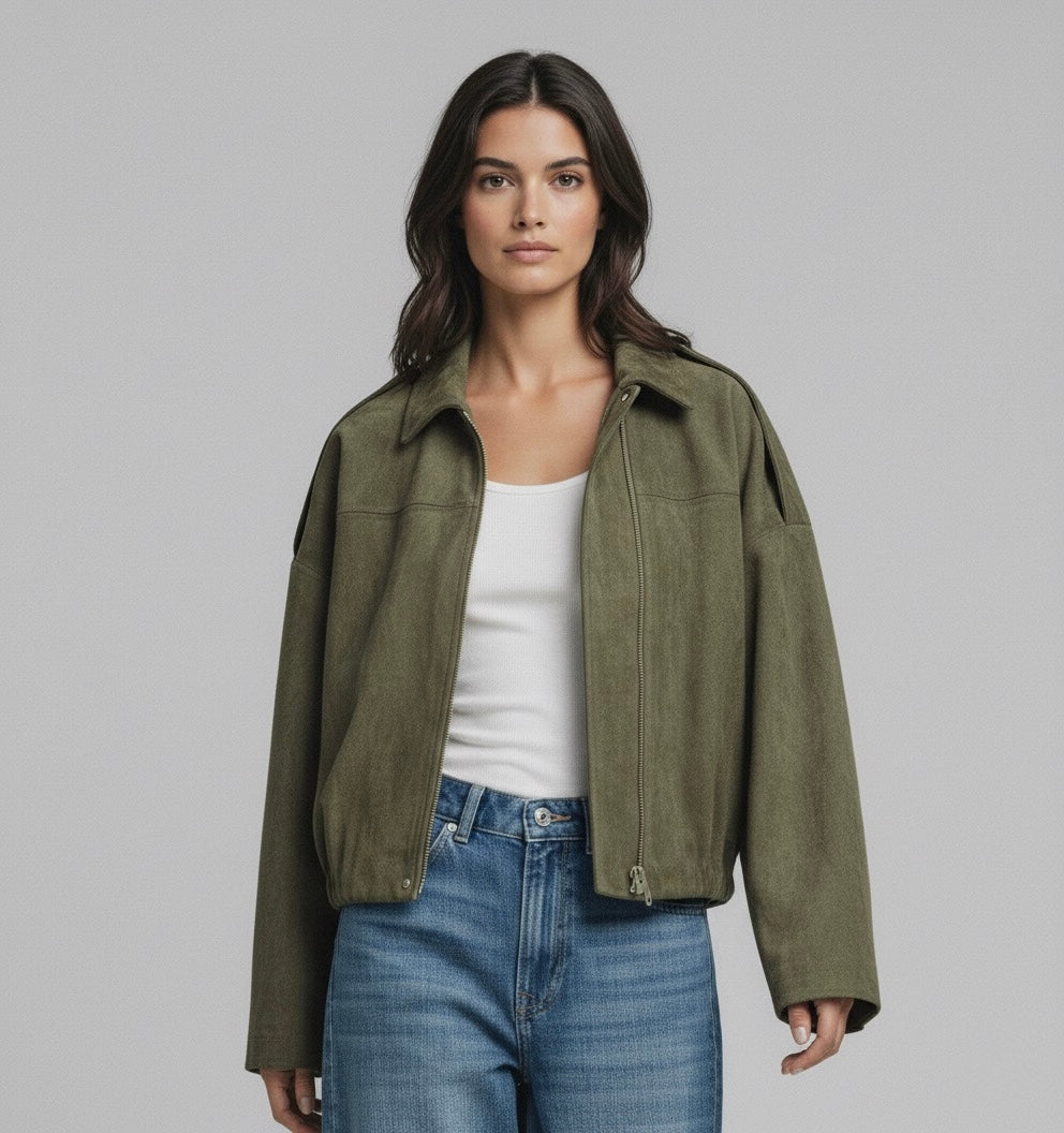 BLOUSON AMPLE EFFET DAIM