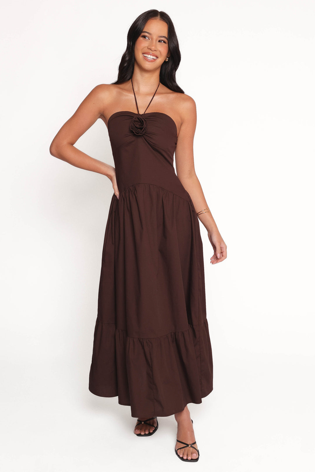ROBE MI-LONGUE À FLEUR