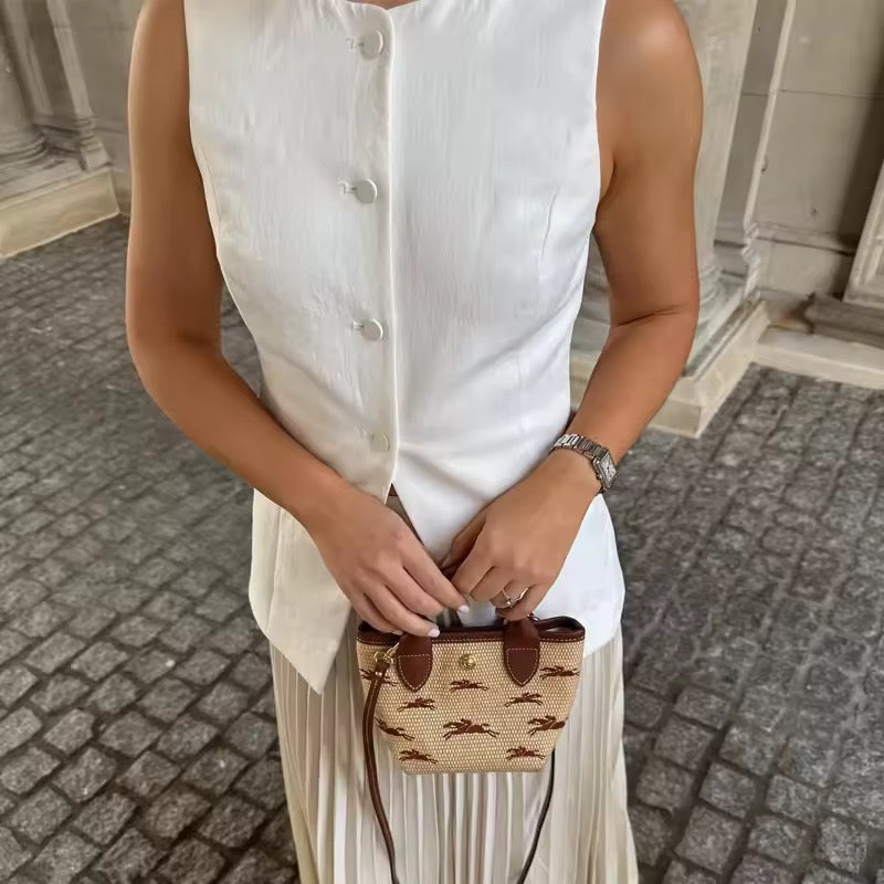 GILET MI-LONG SANS MANCHES
