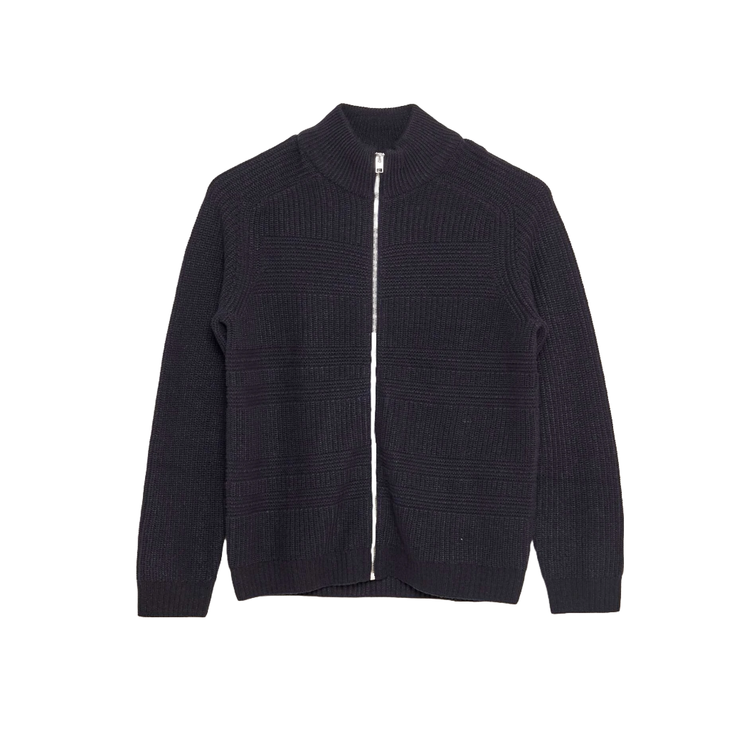 Maglione lavorato a maglia con zip - Uomo