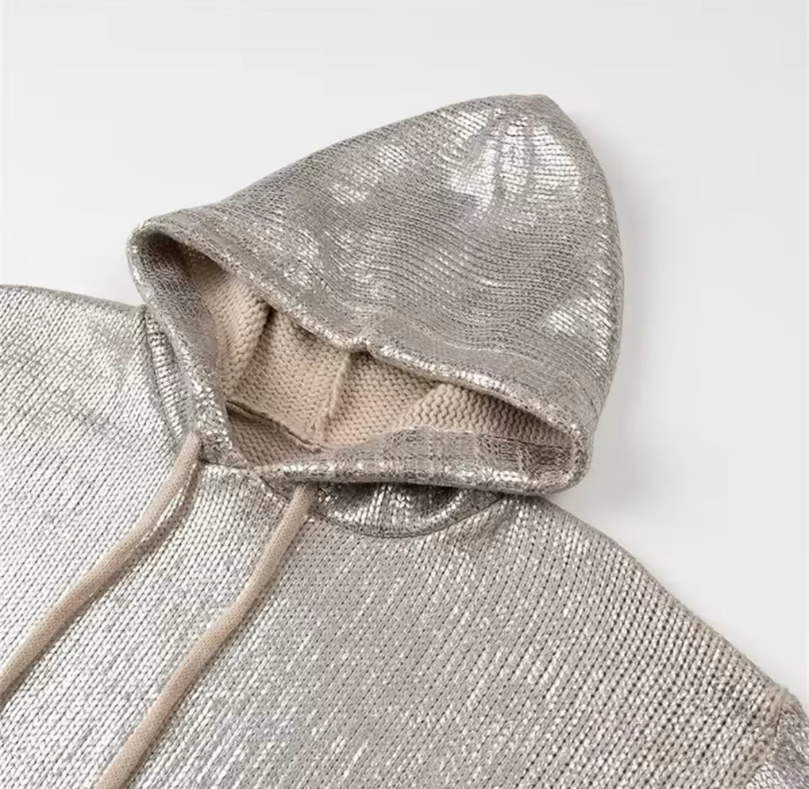 SWEAT À CAPUCHE MÉTALLISÉ