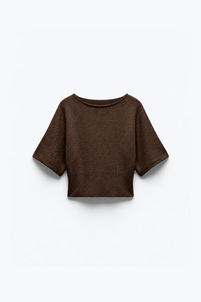 PULL COURT EN MAILLE CINTRÉ