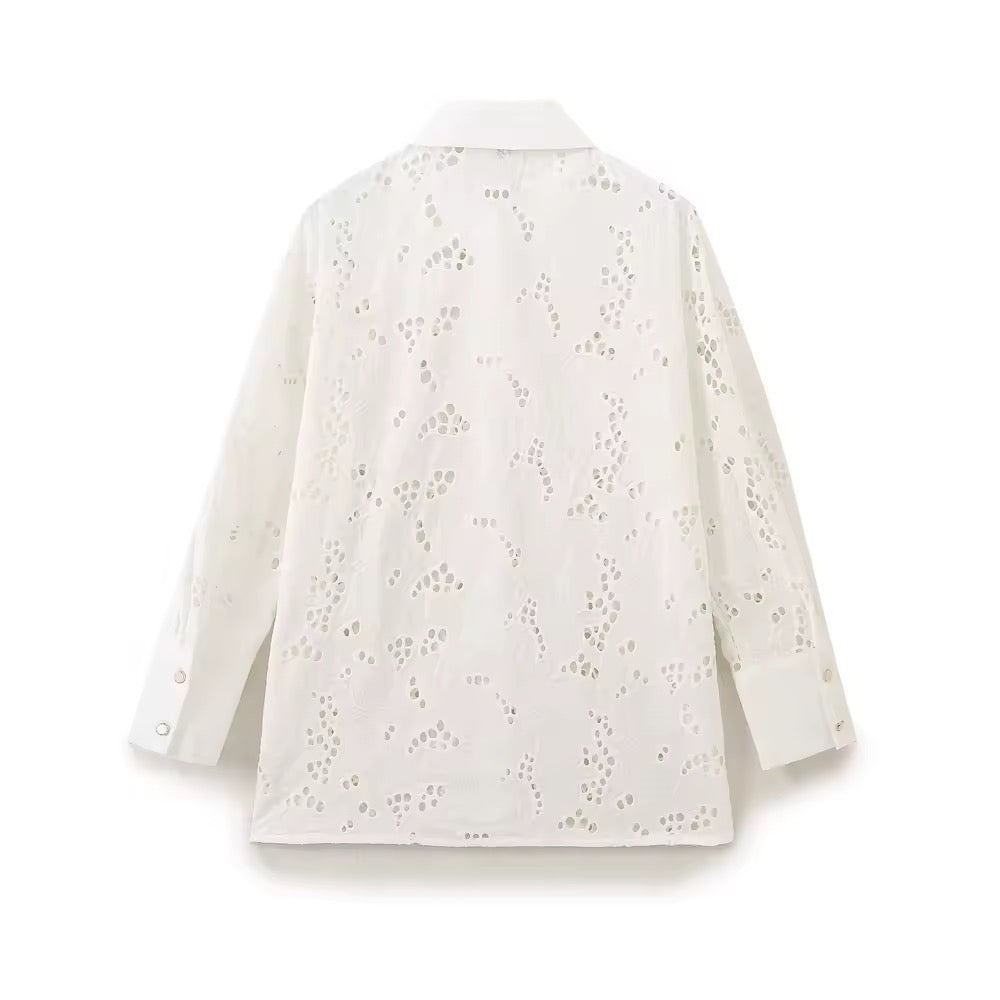 CHEMISE EN BRODERIE AJOURÉE