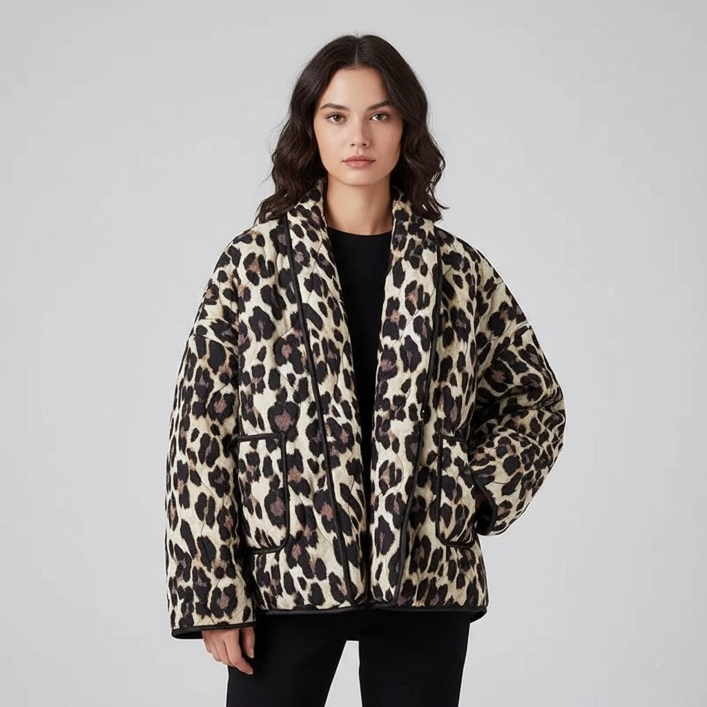 Giacca con stampa leopardata