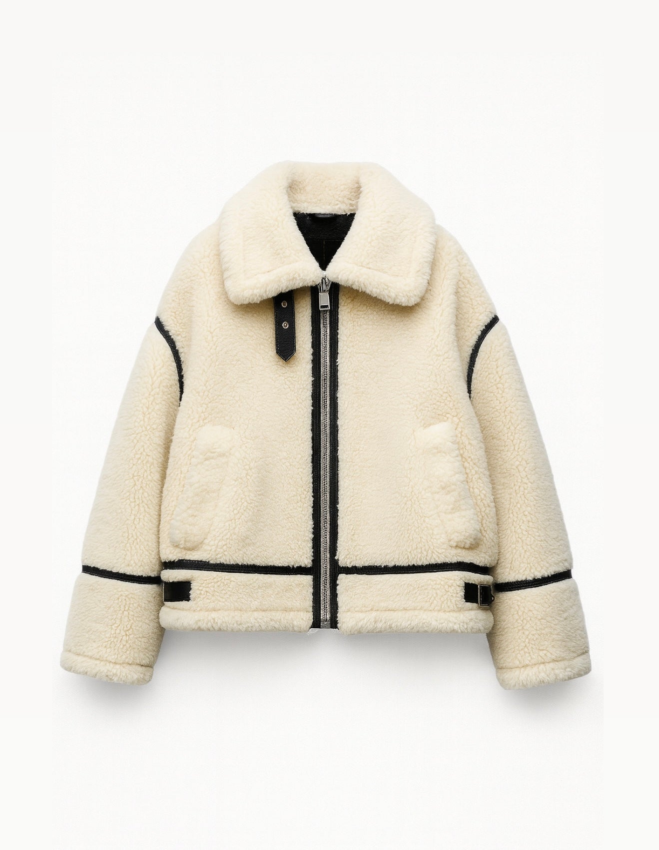 VESTE EFFET LAINE COL REVERS