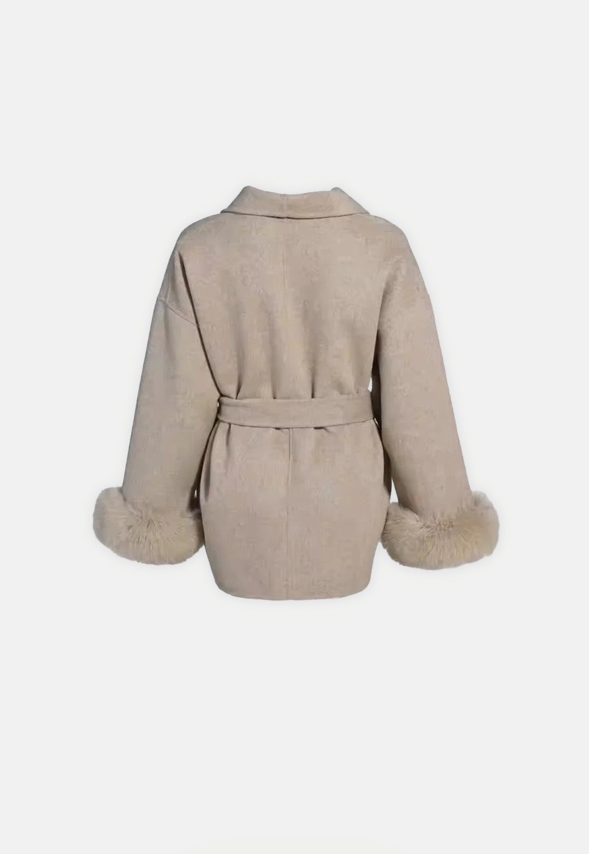 Cappotto tuide con maniche in pelliccia