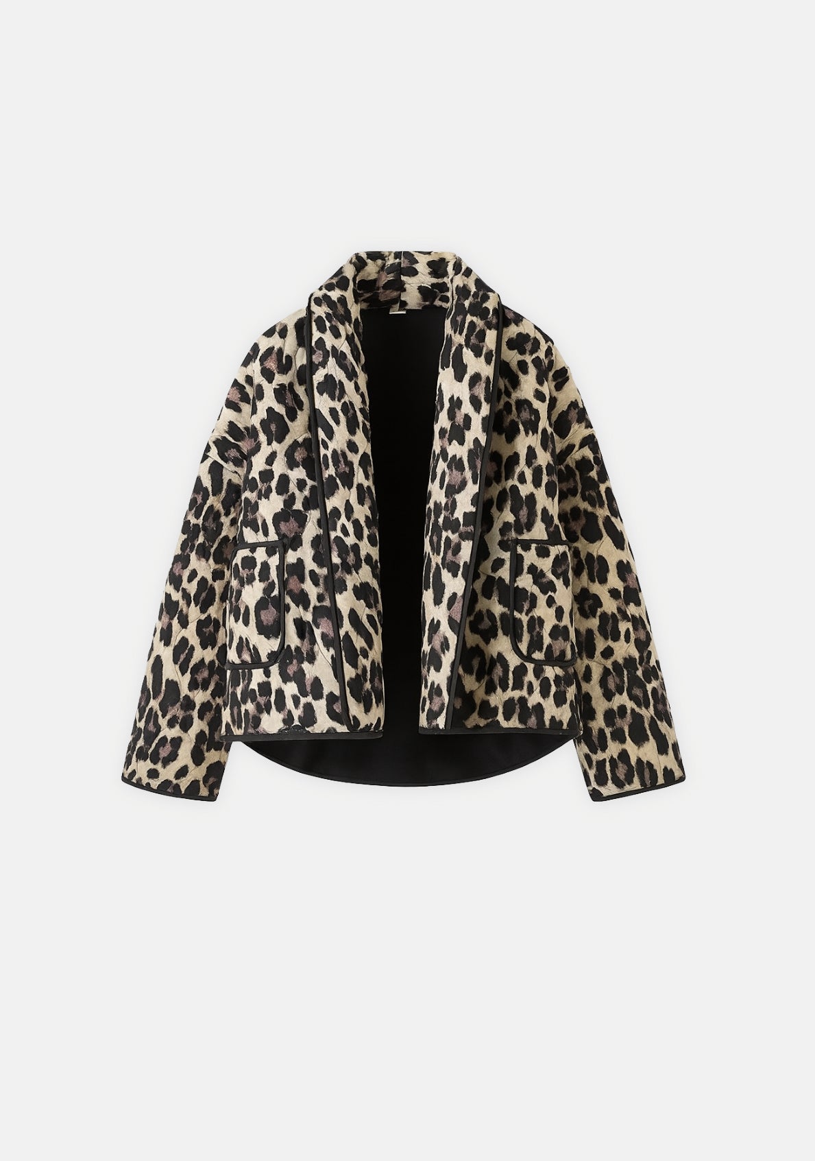 VESTE COURTE MOTIF LÉOPARD STRUCTURÉE