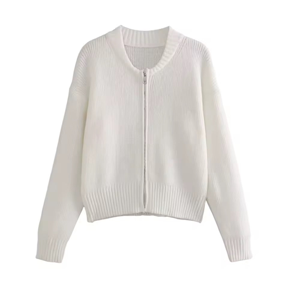 CARDIGAN ZIPPÉ EN MAILLE ÉPAISSE