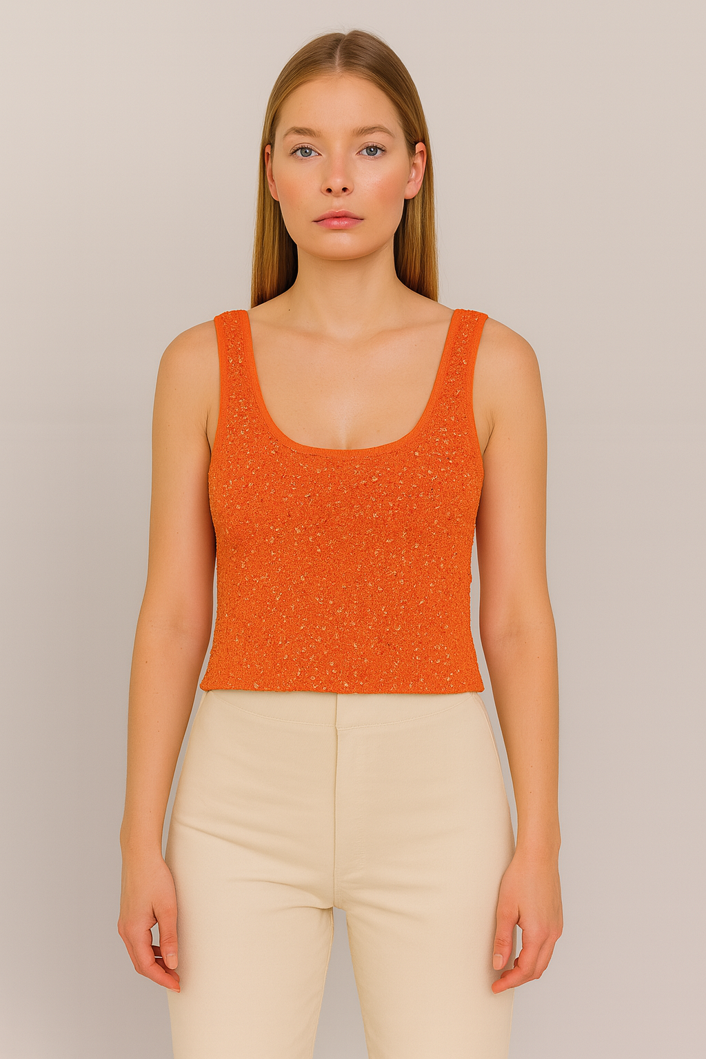 TOP EN MAILLE À SEQUINS