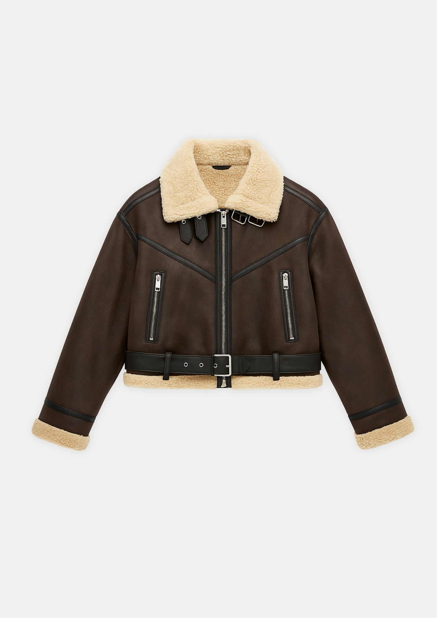 BLOUSON AVIATOR CEINTURÉ À ZIP