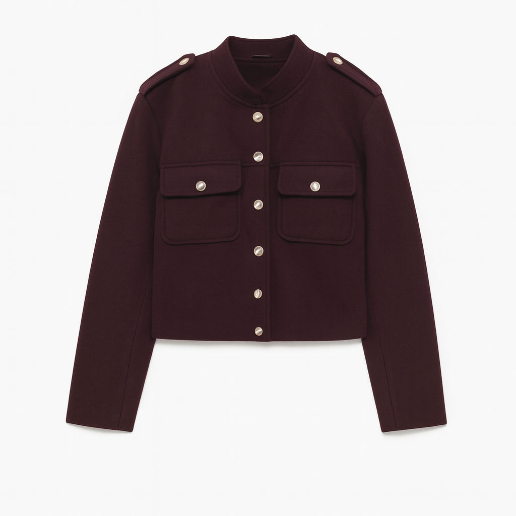 VESTE COURTE À BOUTONS DORÉS