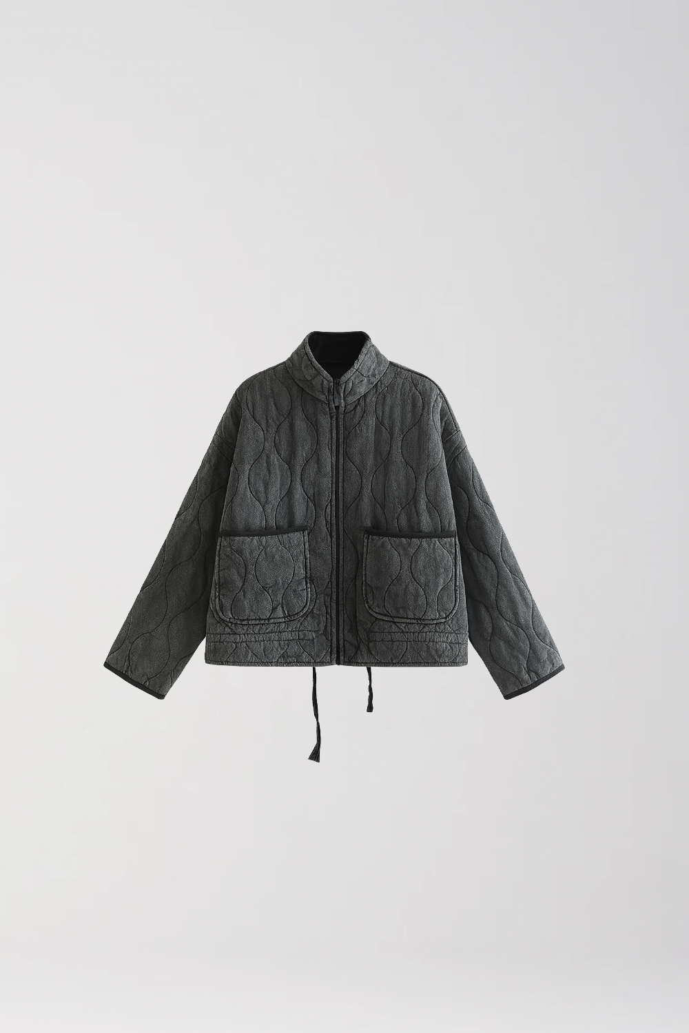 BLOUSON MATELASSÉ OVERSIZE À LIENS