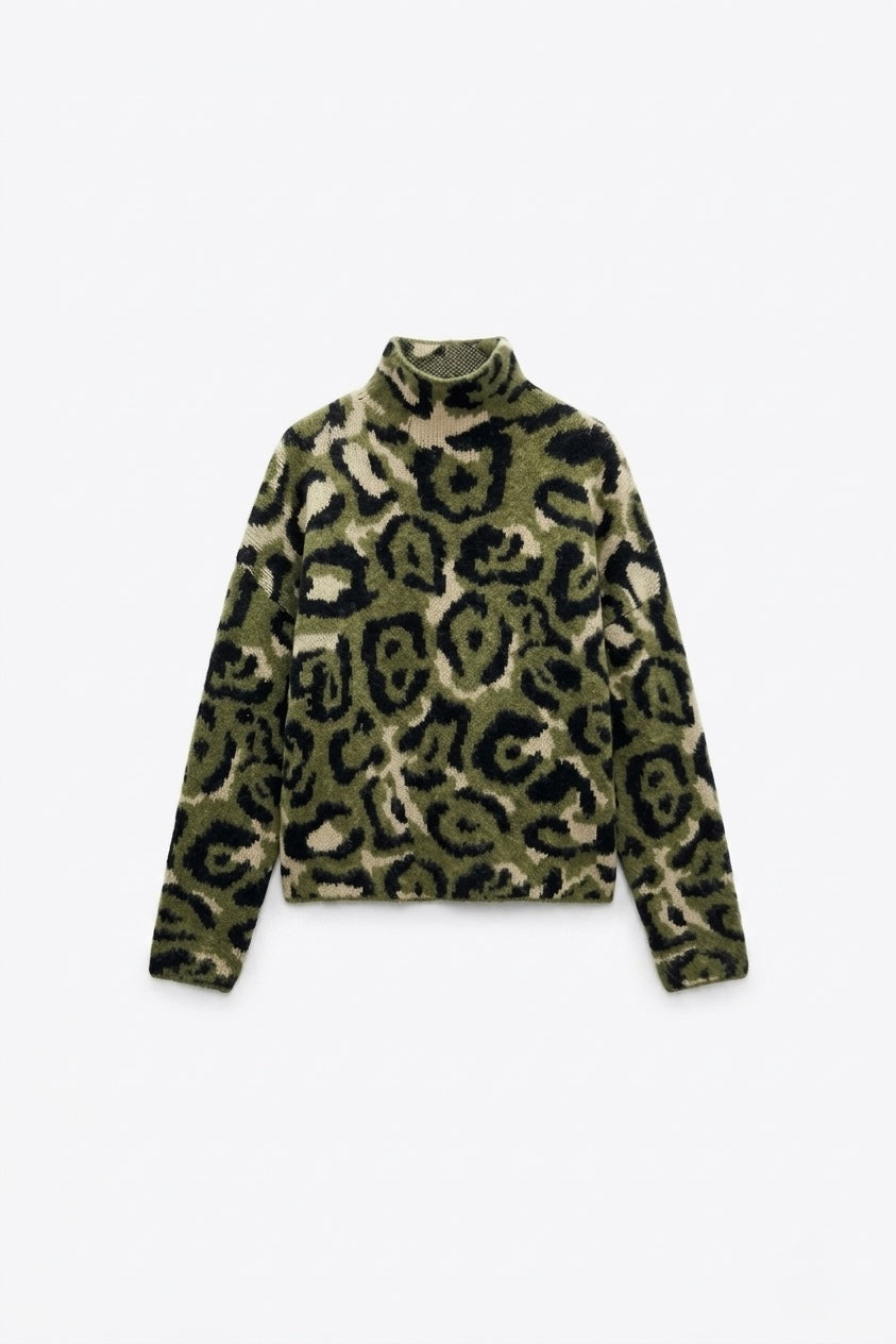 PULL À MOTIFS ABSTRAITS TEXTURÉ