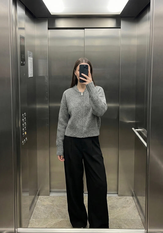 CARDIGAN ZIPPÉ EN MAILLE ÉPAISSE