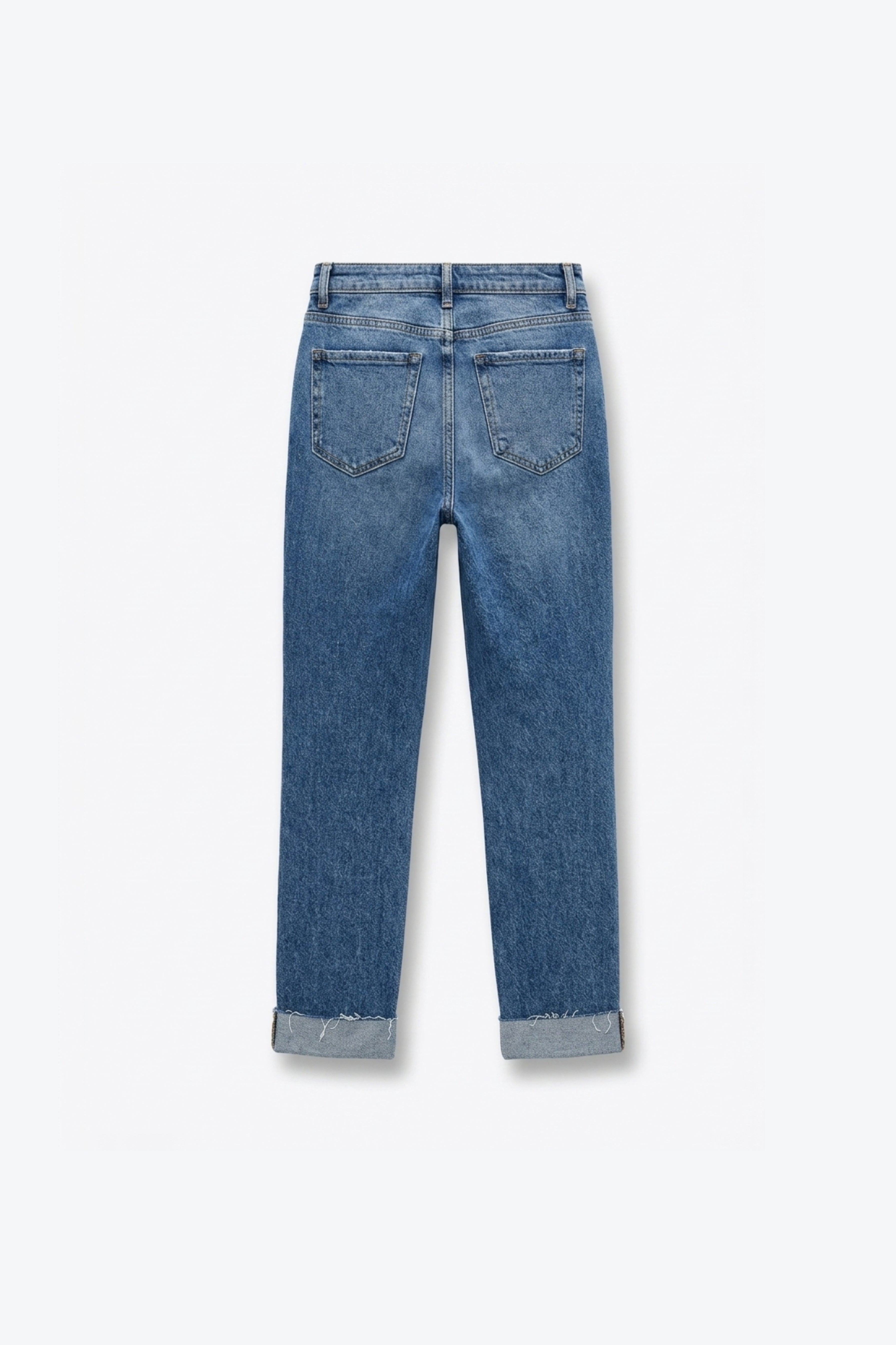 JEANS DROIT À REBORD DROIT