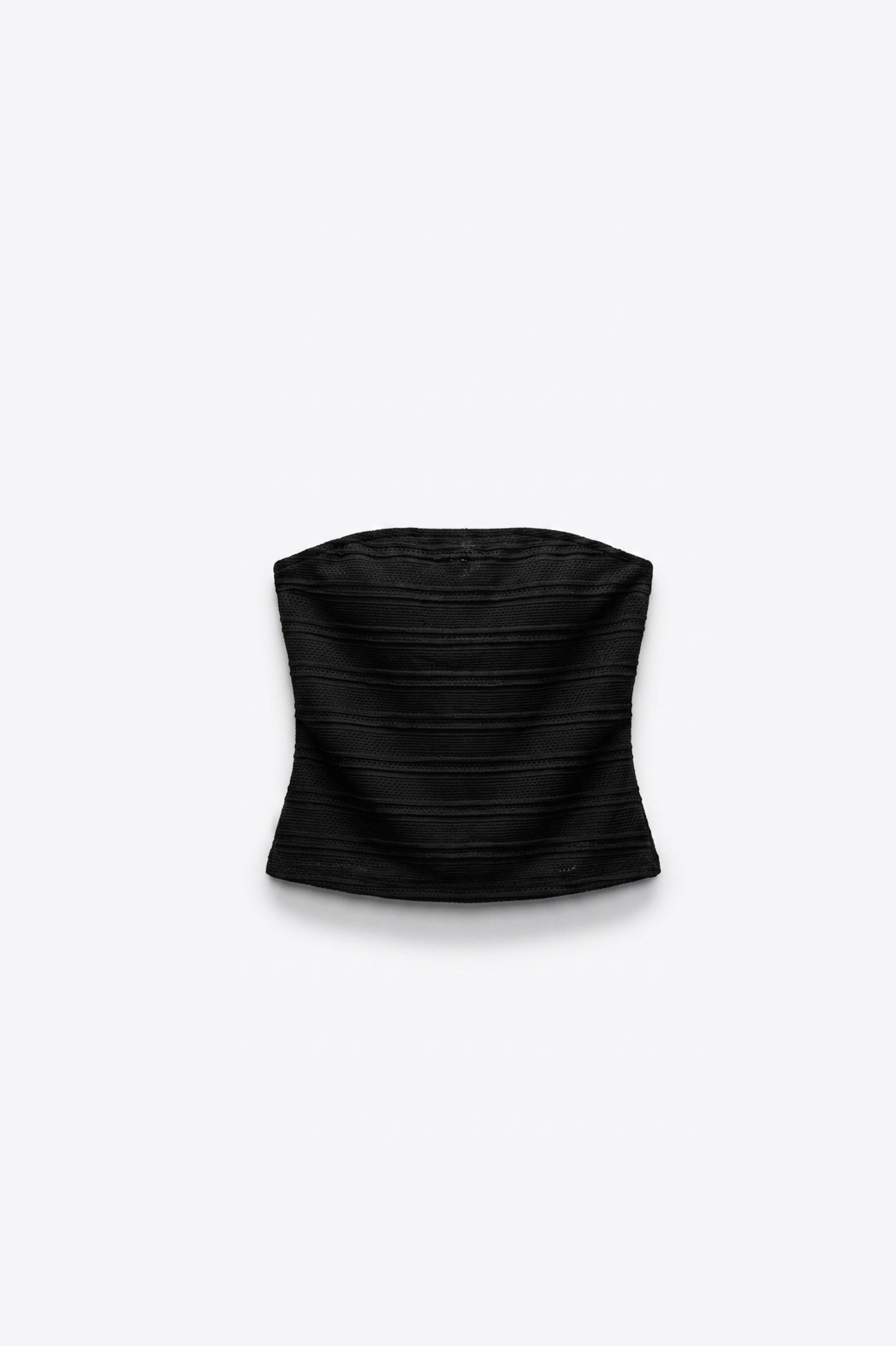 TOP BUSTIER EN TRICOT TEXTURÉ