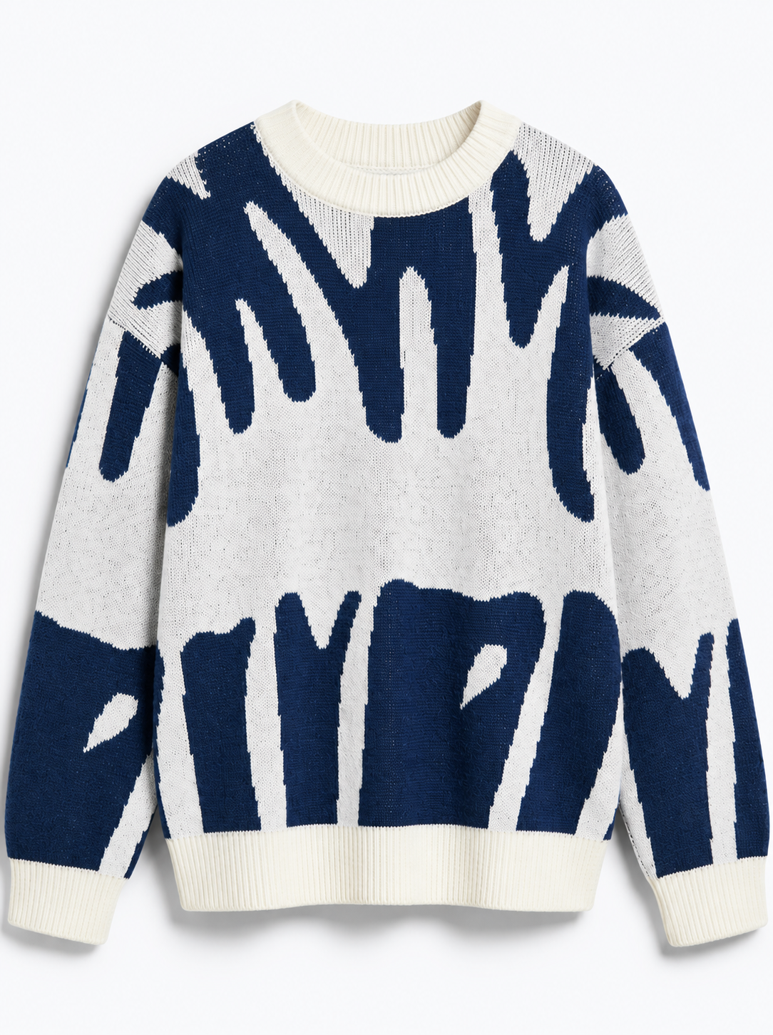 PULLOVER EN MAILLE JACQUARD À EMMANCHURES TOMBANTES