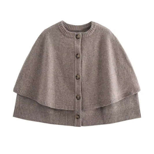 CAPE BOUTONNÉE EN MAILLE STRUCTURÉE