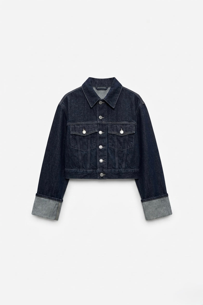 VESTE COURTE EN DENIM STRUCTURÉ
