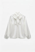 BLOUSE SATINÉE AVEC NŒUD