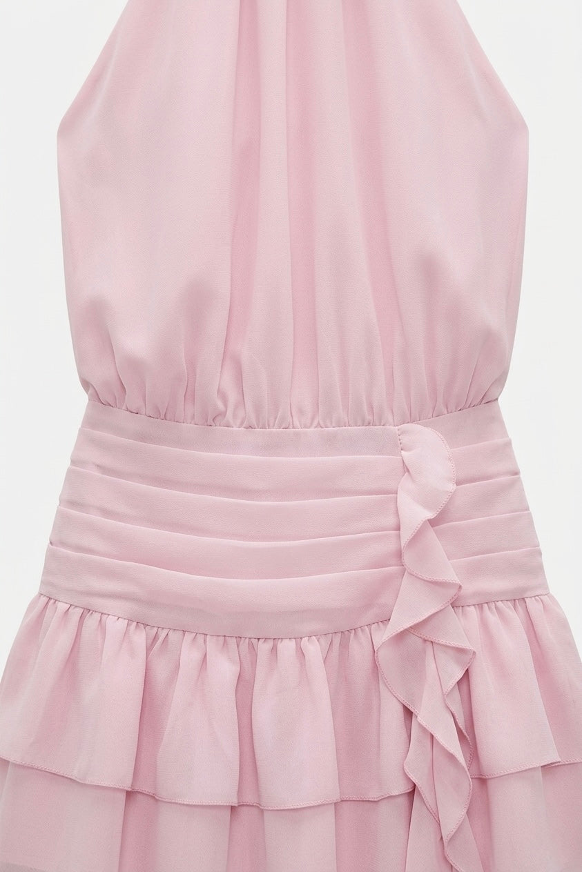 ROBE COURTE À VOLANTS CASCADE