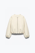 PUFF-SLEEVED ZIP-UP JACKET