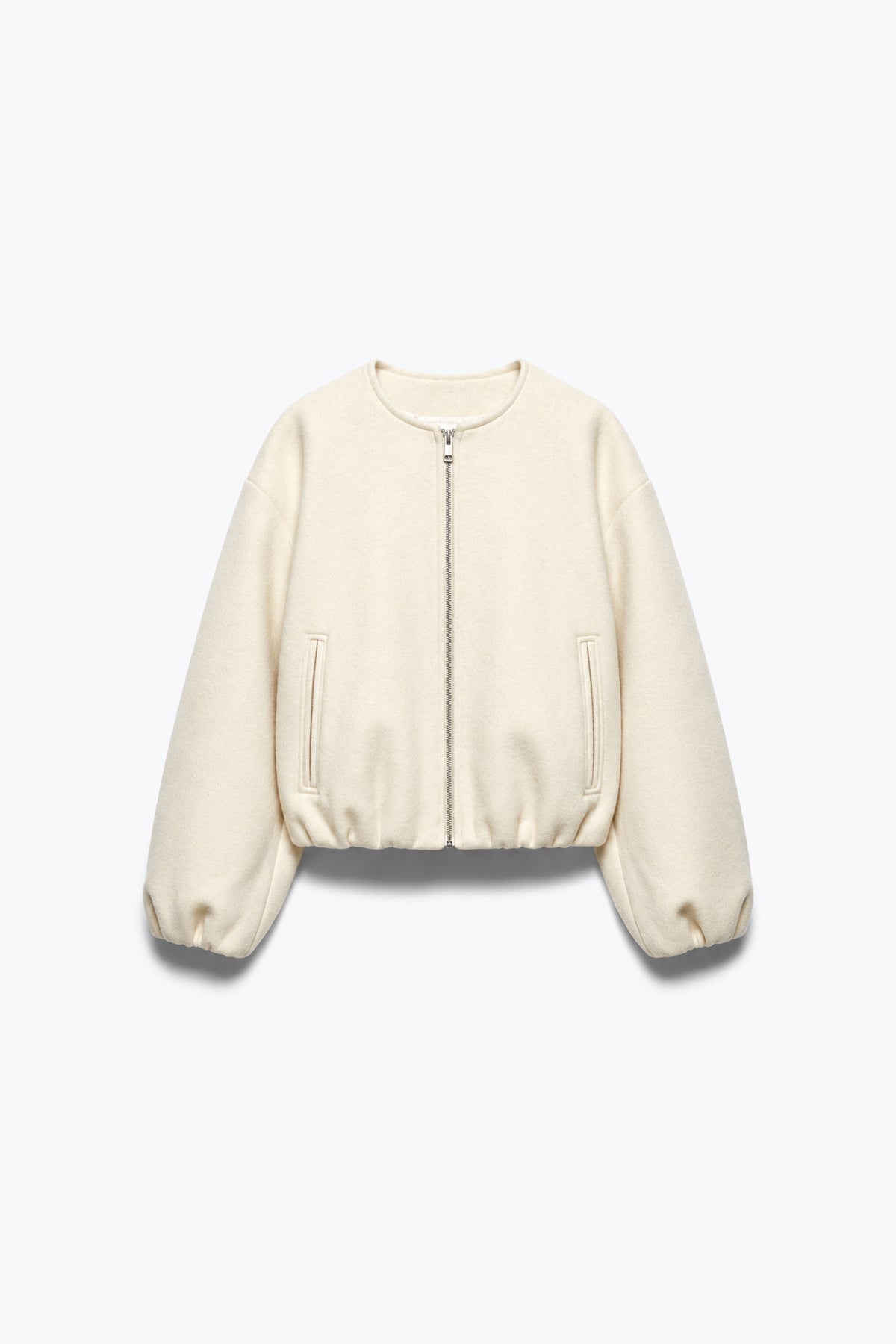 BLOUSON COURT ZIPPÉ EFFET LAINE