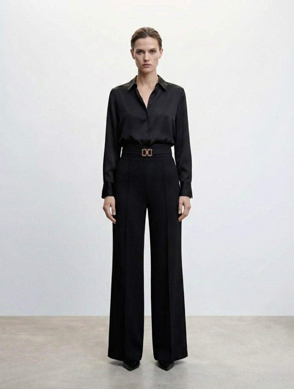 PANTALON LARGE À TAILLE HAUTE