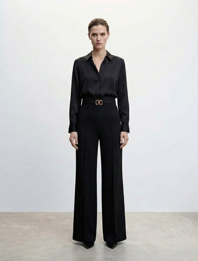 PANTALON LARGE À TAILLE HAUTE