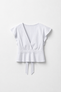 BLOUSE CACHE-CŒUR À VOLANTS