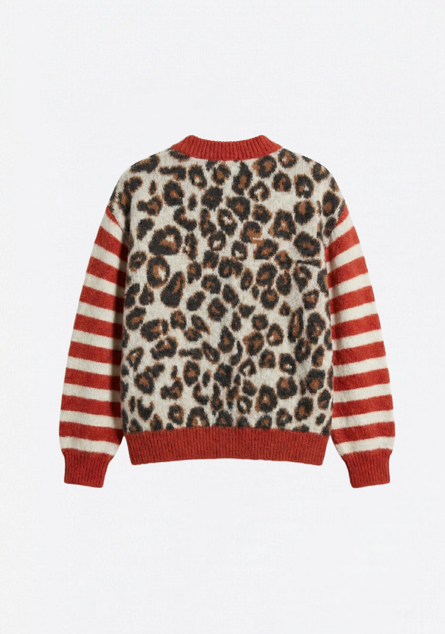 CARDIGAN IN MAGLIA CON DISEGNO LEOPARDO