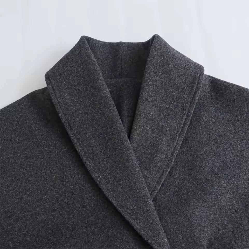 MANTEAU OVERSIZE À COL DRAPÉ