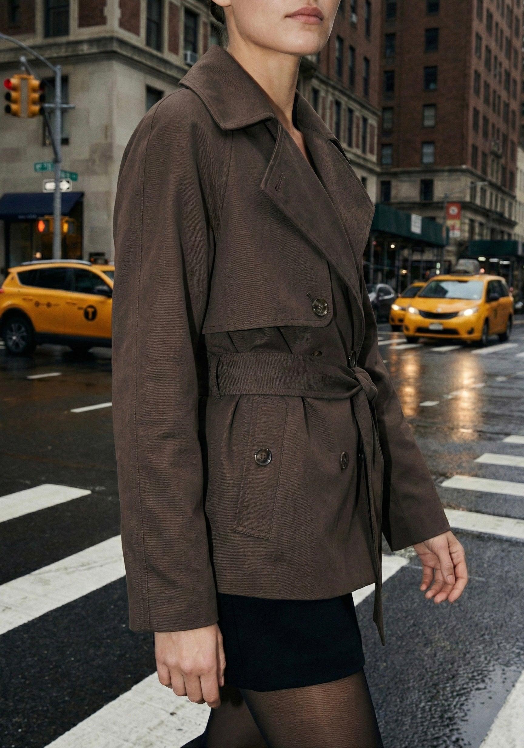 VESTE CROISÉE À CEINTURE STRUCTURÉE