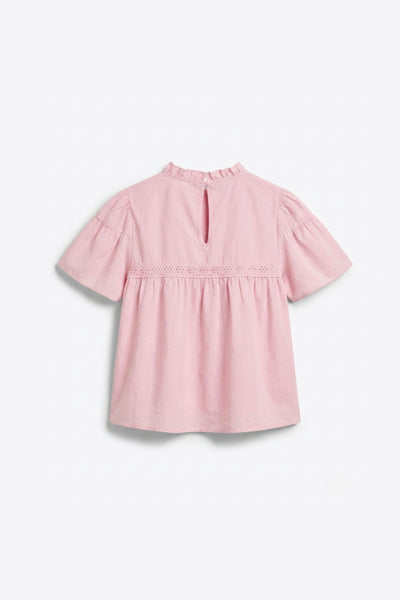 BLOUSE COURTE COL VOLANT BRODÉ