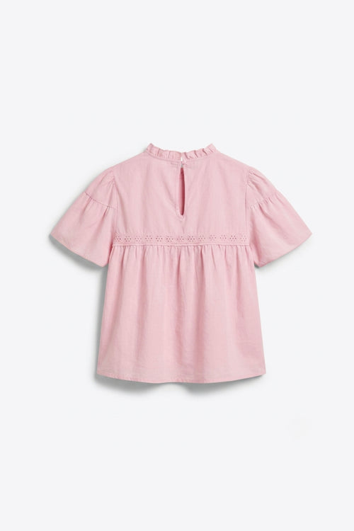BLOUSE COURTE COL VOLANT BRODÉ