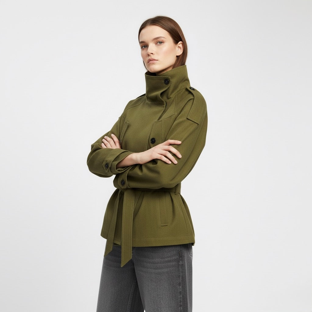 VESTE STRUCTURÉE À COL MONTANT