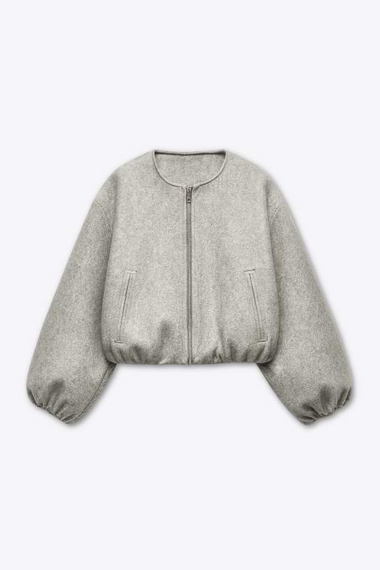 BLOUSON ZIPPÉ AVEC BASE ÉLASTIQUÉE