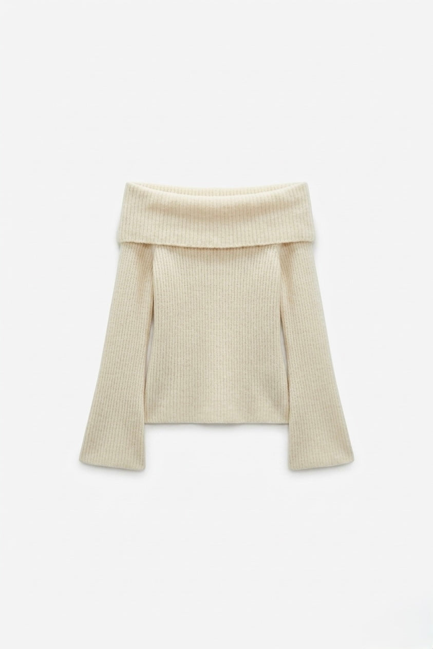 PULL MAILLE ÉPAULES DÉGAGÉES