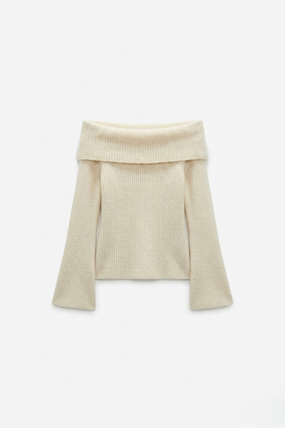 PULL MAILLE ÉPAULES DÉGAGÉES