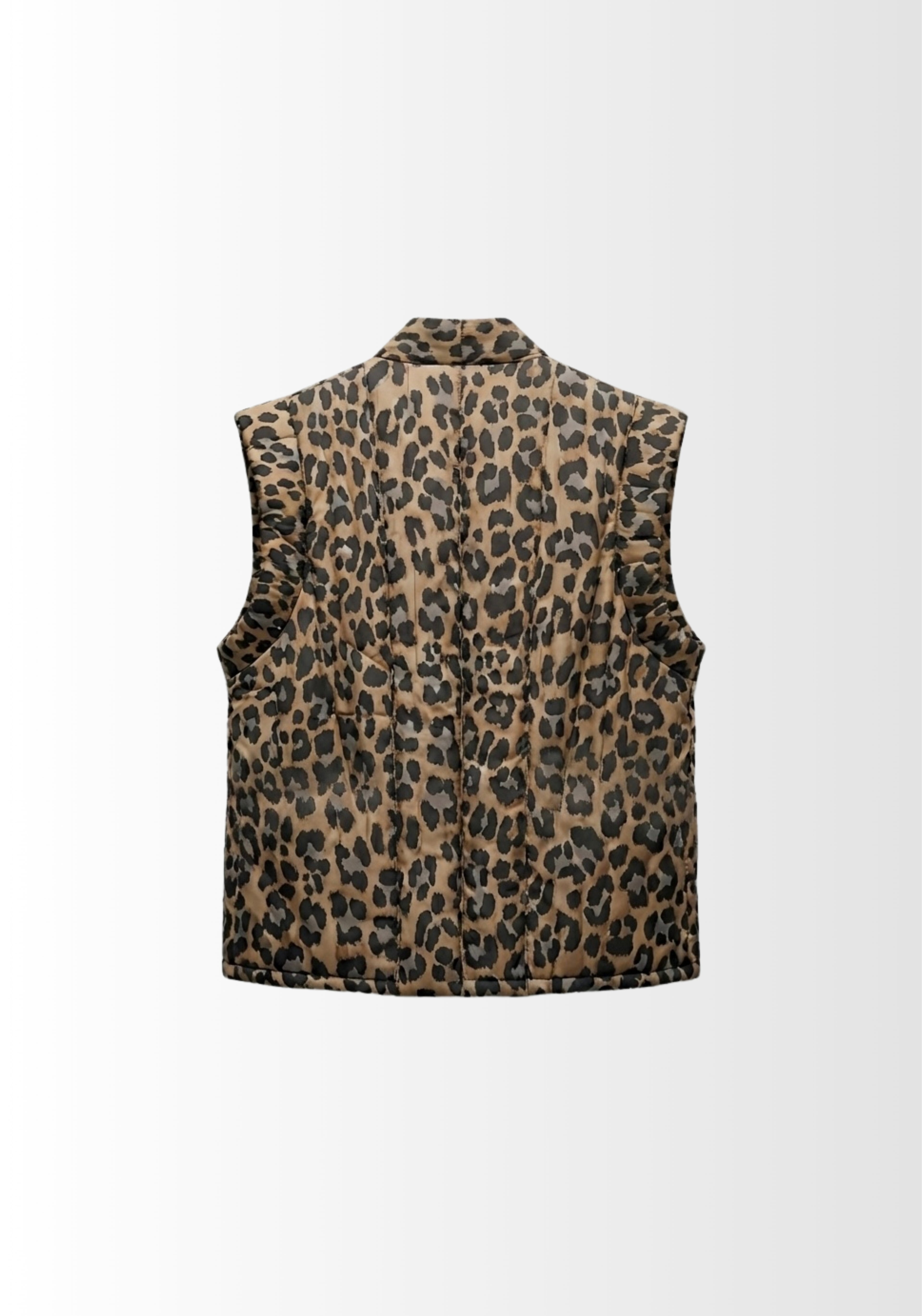 VESTE SANS MANCHES IMPRIMÉE LÉOPARD