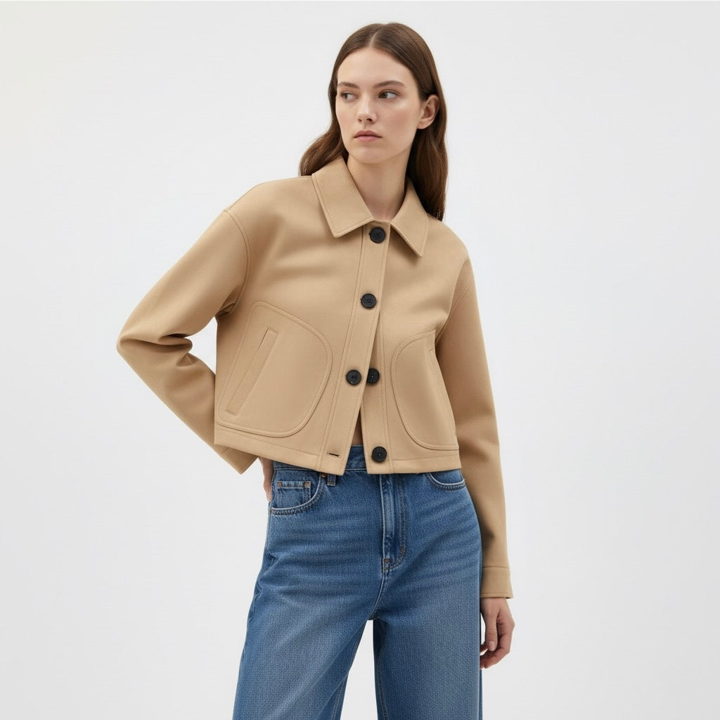 VESTE COURTE AVEC DAIM